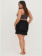 Plus Size Ruched Retro Chic Swim Skirt - Black, DEEP BLACK, alternate