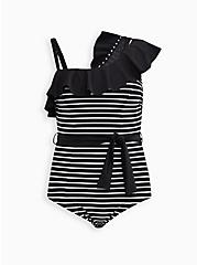 Plus Size Ruffle One-Piece Swimsuit - Stripe , PERFECT STRIPE, hi-res