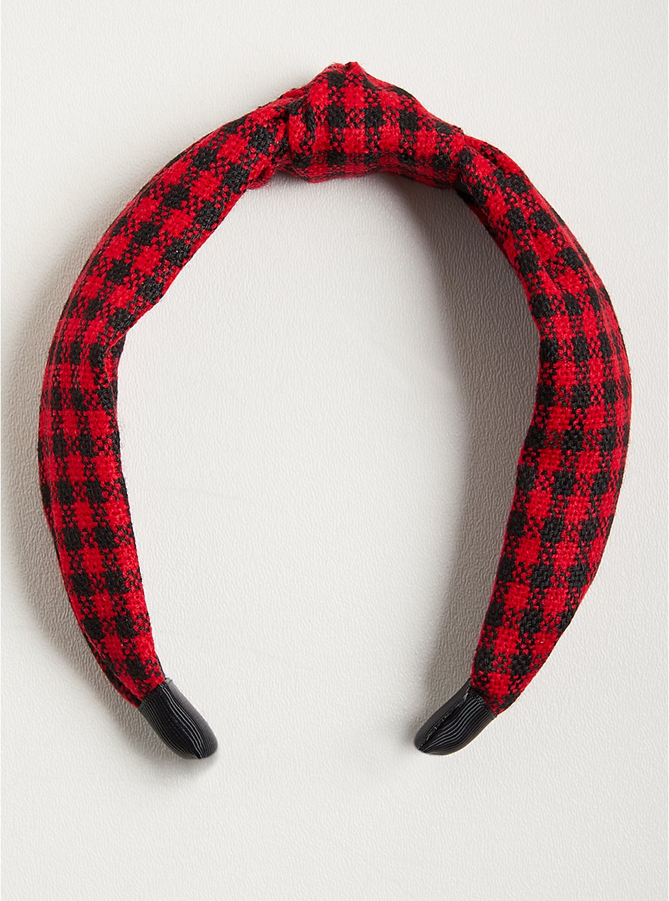 Plus Size Buffalo Plaid Knot Headband - Red, , hi-res