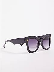 Cateye Sunglasses - Black with Smoke Lense, , alternate