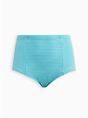 Plus Size High Waisted Ruched Swim Brief - Blue, BLUE RADIANCE, hi-res