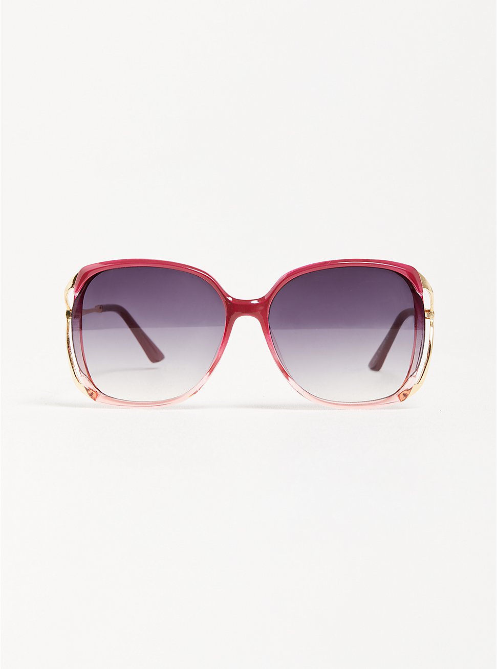 Plus Size Square Cut-Out Sunglasses - Burgundy Fade, , hi-res