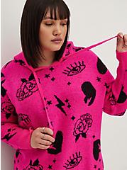 LoveSick Drop Shoulder Relaxed Sweater - Drama Free Toss Pink, PINK, alternate