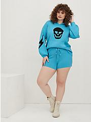 Sweater Short - Luxe Cozy Lovesick Bolt Turquoise, TURQUOISE, hi-res