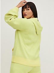 Plus Size Crop Sweater Hoodie - Luxe Cozy Lovesick Heart Yellow, NEON YELLOW, alternate