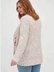 Plus Size Button Front Cardigan Sweater - Multi, MULTI, alternate