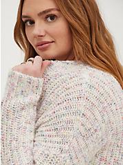 Button Front Cardigan Sweater - Multi, MULTI, alternate