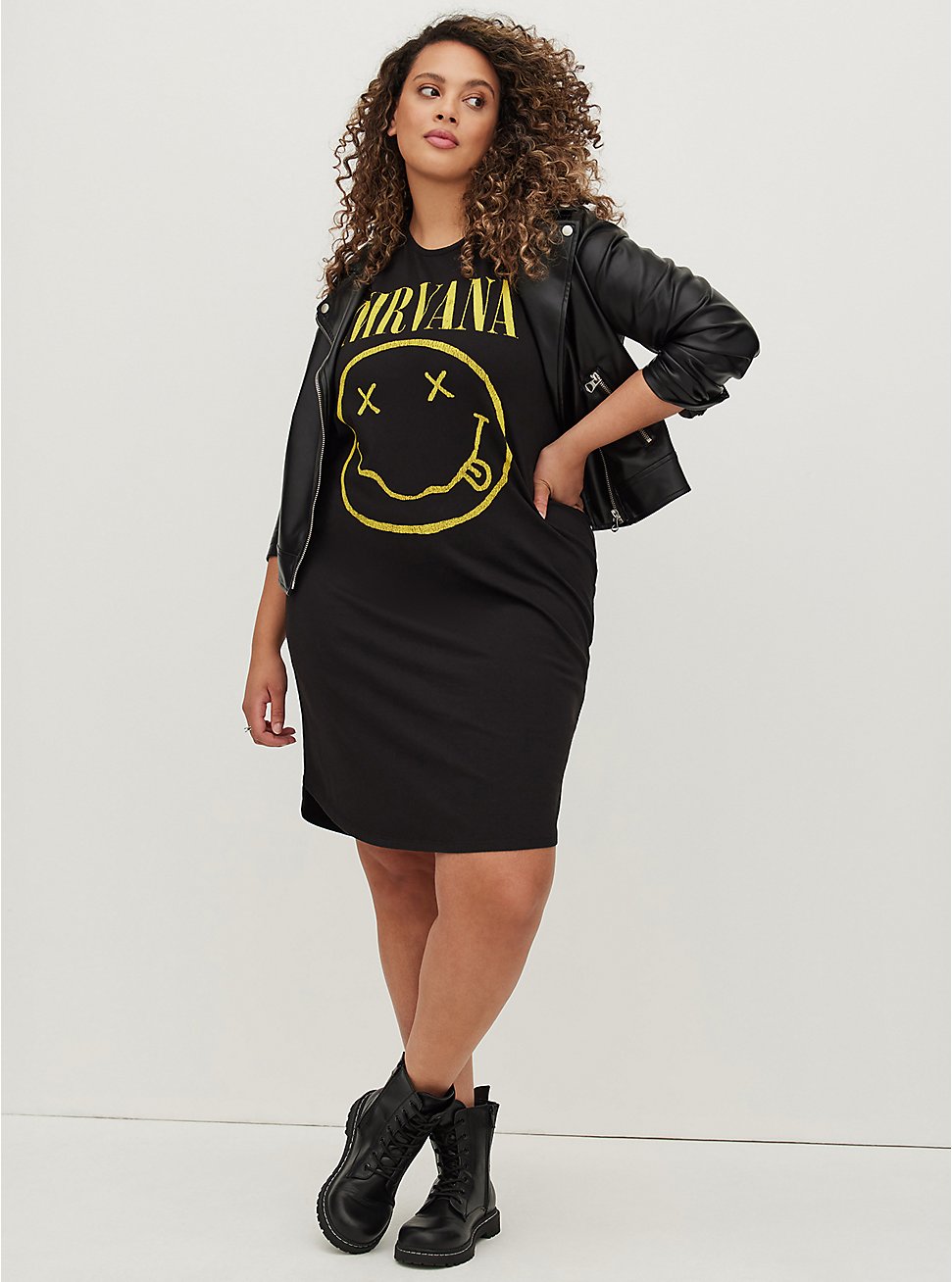 Plus Size Favorite T-Shirt Dress - Super Soft Nirvana Black, BLACK, hi-res