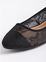 Pointed Toe Flat - Mesh Lace Black (WW), BLACK, alternate
