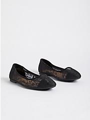 Plus Size Pointed Toe Flat - Mesh Lace Black (WW), BLACK, hi-res