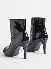 Plus Size Peep Toe Heel Bootie - Patent Black (WW), BLACK, alternate