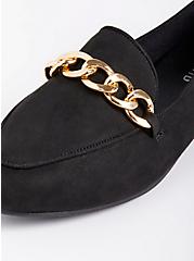 Plus Size Chain Loafer - Faux Suede Black (WW), BLACK, alternate