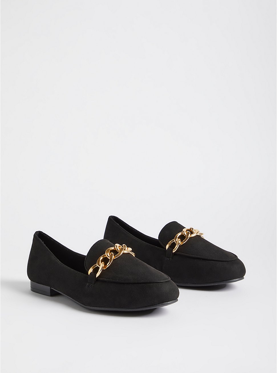 Chain Loafer - Faux Suede Black (WW), BLACK, hi-res
