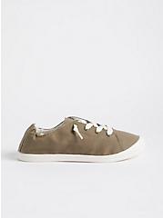 Plus Size Riley Sneaker - Ruched Canvas Olive (WW), OLIVE, alternate