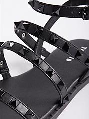 Studded Gladiator Sandal - Tonal Black (WW), BLACK, alternate