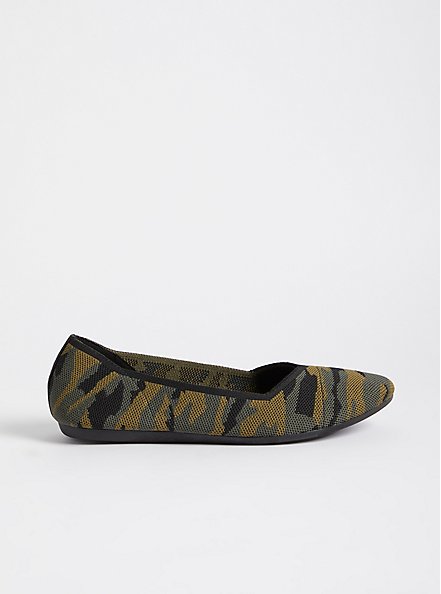 Flexible Outsole Flat - Camouflage Knit (WW), CAMO, alternate
