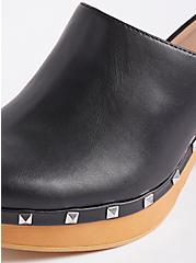 Plus Size Studded Mule Shoe - Faux Leather Black (WW), BLACK, alternate