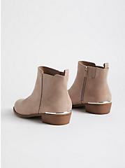 Ankle Bootie - Faux Suede Metal Rand Taupe (WW), TAUPE, alternate