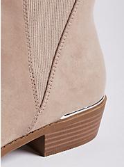 Ankle Bootie - Faux Suede Metal Rand Taupe (WW), TAUPE, alternate