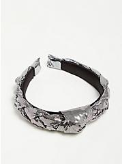 Plus Size Braided Headband - Silver Lamé, , alternate
