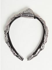 Plus Size Braided Headband - Silver Lamé, , hi-res