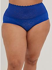Plus Size Brief Panty - 4-Way Stretch Lace Blue, SURF THE WEB (19-3952TCX), alternate