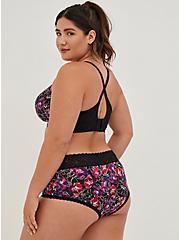 Plus Size Wide Lace Trim Cheeky Panty - Second Skin Floral Purple, WATER OUTLINE FLORAL, alternate