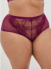 Plus Size XO Brief Panty - Dot Lace Purple, PLUM CASPIA, alternate