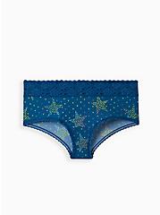 Plus Size Wide Lace Trim Second Skin Cheeky Panty - Stars Blue, POSEIDON, hi-res