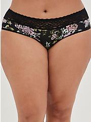 Plus Size Hipster Panty - Second Skin Wide Lace Floral Black, PINK SWEAR FLORAL, alternate
