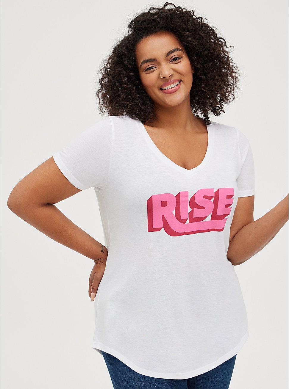 Breast Cancer Awareness Girlfriend Tee – Signature Jersey Rise White, BRIGHT WHITE, hi-res