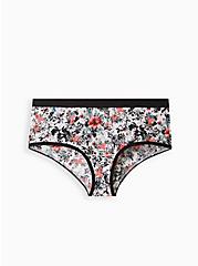 Plus Size Cheeky Panty - Second Skin Skull White, CAREFREE FLORAL SKULL, hi-res