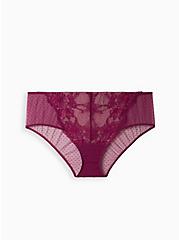 Hipster Panty - Dot Lace Keyhole Back Purple, PLUM CASPIA, hi-res