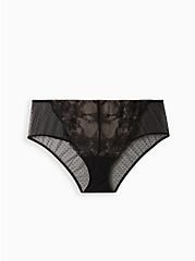 Dot Lace Hipster Panty With Keyhole Back, RICH BLACK, hi-res