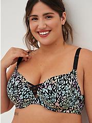 XO Push-Up Plunge - Leopard Black with 360° Back Smoothing™, SWEEPING LEOPARD, alternate