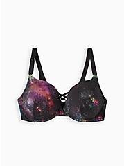 Plus Size XO Push-Up Plunge - Galaxy Black with 360° Back Smoothing™, BRIGHT GALAXY NEON, hi-res