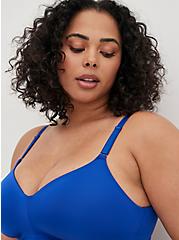Plus Size Lightly Lined Everyday Wire-Free Bra - Microfiber Blue with 360° Back Smoothing™, SURF THE WEB, alternate