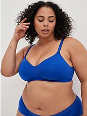 Plus Size Lightly Lined Everyday Wire-Free Bra - Microfiber Blue with 360° Back Smoothing™, SURF THE WEB, hi-res