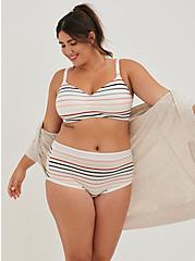 Plus Size Lightly Lined Everyday Wire Free - Stripes White with 360° Back Smoothing™, PERFECT STRIPE, alternate
