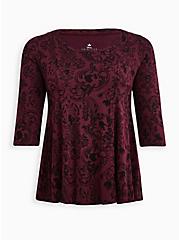 Fit & Flare Top - Damask Disney Beauty & The Beast, MULTI, hi-res