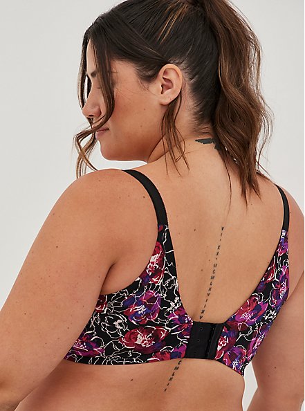 Push-Up T-Shirt Bra - Lace Purple with 360° Back Smoothing™, WATER OUTLINE FLORAL, alternate