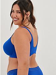 Front-Closure Lightly Lined T-Shirt Bra - Microfiber Blue with 360° Back Smoothing™, SURF THE WEB, alternate