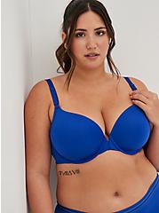 Front-Closure Lightly Lined T-Shirt Bra - Microfiber Blue with 360° Back Smoothing™, SURF THE WEB, hi-res
