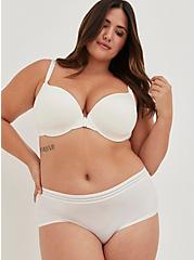 Plus Size Front Closure Lightly Lined T-Shirt Bra - Microfiber White with 360° Back Smoothing™, CLOUD DANCER, alternate