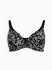 Front-Closure Lightly Lined T-Shirt Bra - Microfiber Graffiti Hearts Black with 360° Back Smoothing™, GRAFFITI LOVE, hi-res
