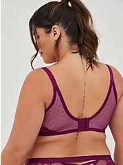 Lightly Lined Full Coverage Balconette Bra - Dotted Lace Purple with 360° Back Smoothing™, PLUM CASPIA, alternate