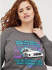 Plus Size Sweatshirt - Universal Back To The Future, MEDIUM HEATHER GREY, alternate