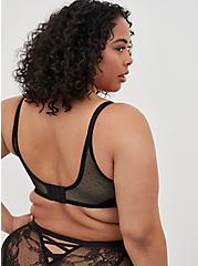 Plus Size Lightly Lined Full Coverage Balconette Bra - Dotted Lace Black with 360° Back Smoothing™, RICH BLACK, alternate