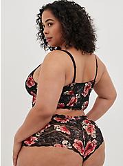 Plus Size Cheeky Panty - Lace Floral Black , VARIETY SKULL, alternate