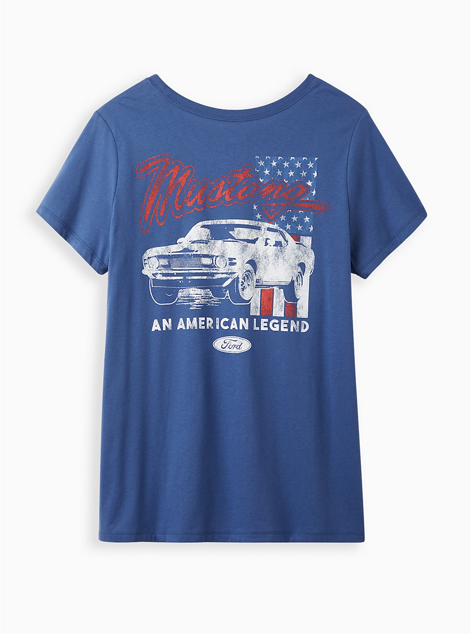 Plus Size Classic Crew Tee - Ford Mustang Navy, BLUE, hi-res